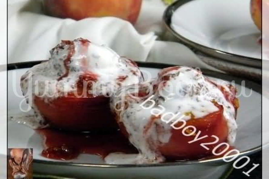 Рецепт десерта с персиками и мороженым