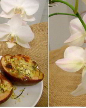 Груша, запеченная с сыром и розмарином