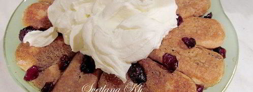 десерт с халвой, клюквой и сливками. Шаг 5