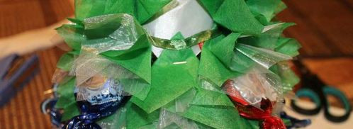 елка из шампанского и конфет. Шаг 36