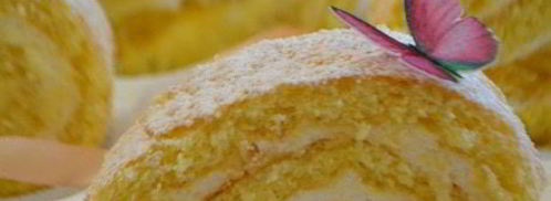 бисквитный рулет с манго и сметанным кремом. Шаг 9