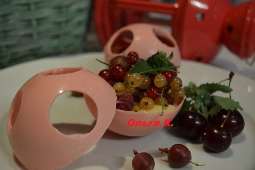 Рецепт клубничных шоколадных шаров с лимонным кремом