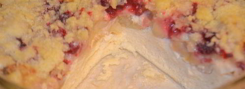 запеченный крем из ряженки с сочной начинкой и под штрейзелем. Шаг 8