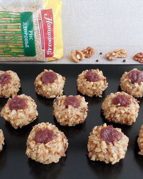 Ризотто-трюфели с луковым мармеладом