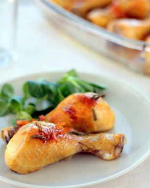 Запеченая курица с апельсиновым мармеладом и корицей