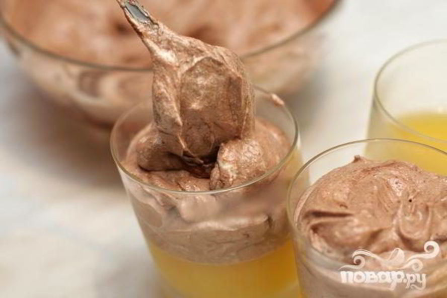 Рецепт апельсинового желе с шоколадным муссом