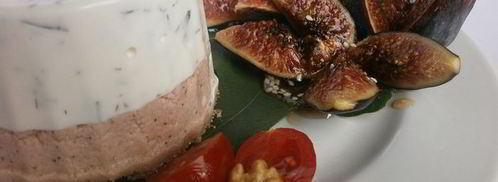 мусс два вкуса из творога и ветчины с инжиром. Шаг 6