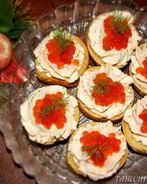 Закуска праздничная Форелевый мусс с икрой