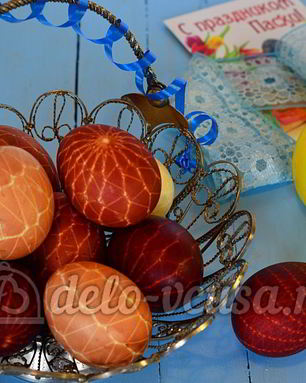 Пасхальные яйца в сетку