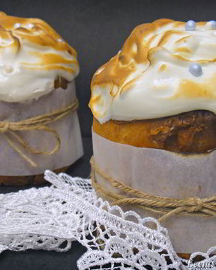 Творожный кулич с итальянской меренгой