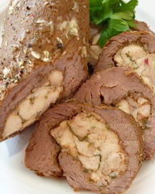 Вареный пасхальный рулет из говядины