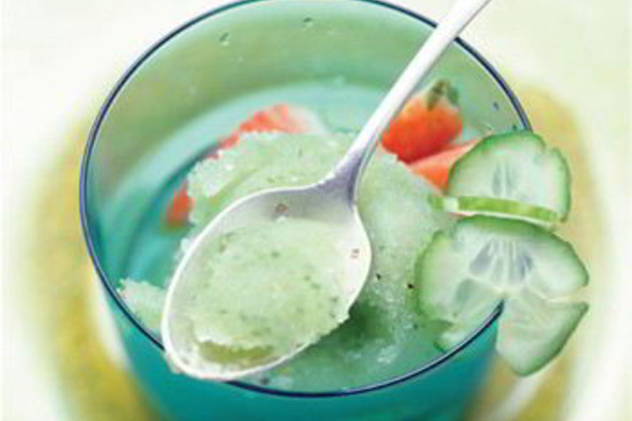 Рецепт огуречного щербета с фруктовым салатом