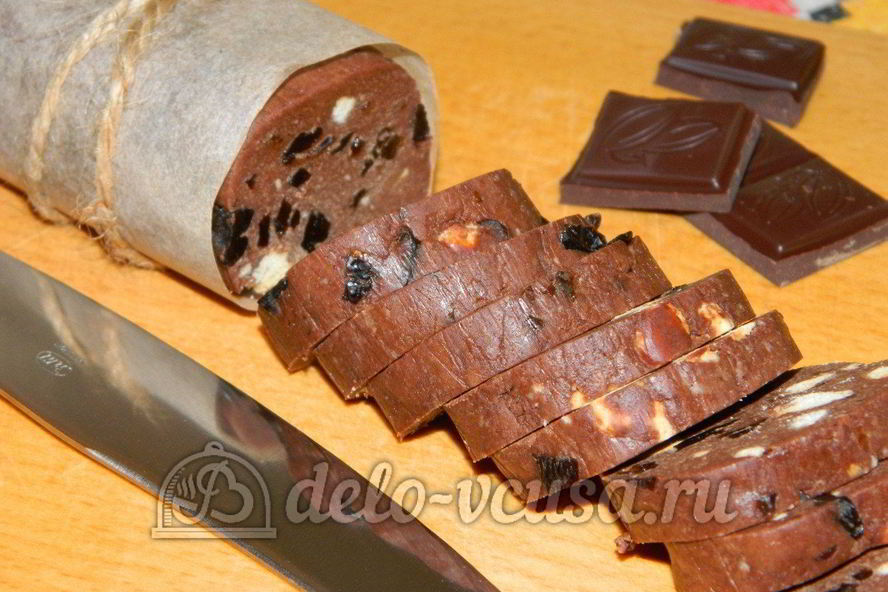 Рецепт сладкой колбаски без масла