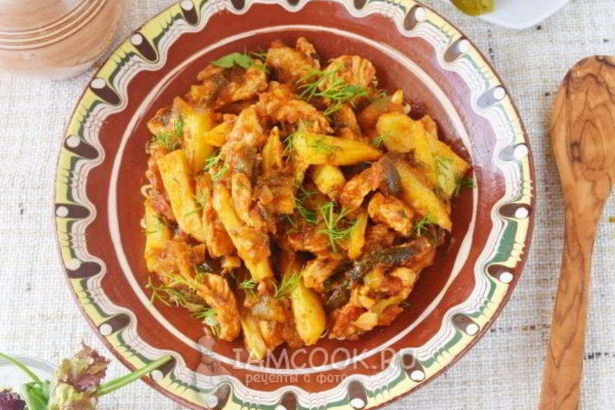 Рецепт азу из индейки на сковороде