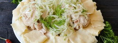 бешбармак из целой курицы с маринованным луком. Шаг 22