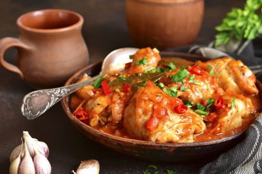 Рецепт чахохбили из курицы на белом вине