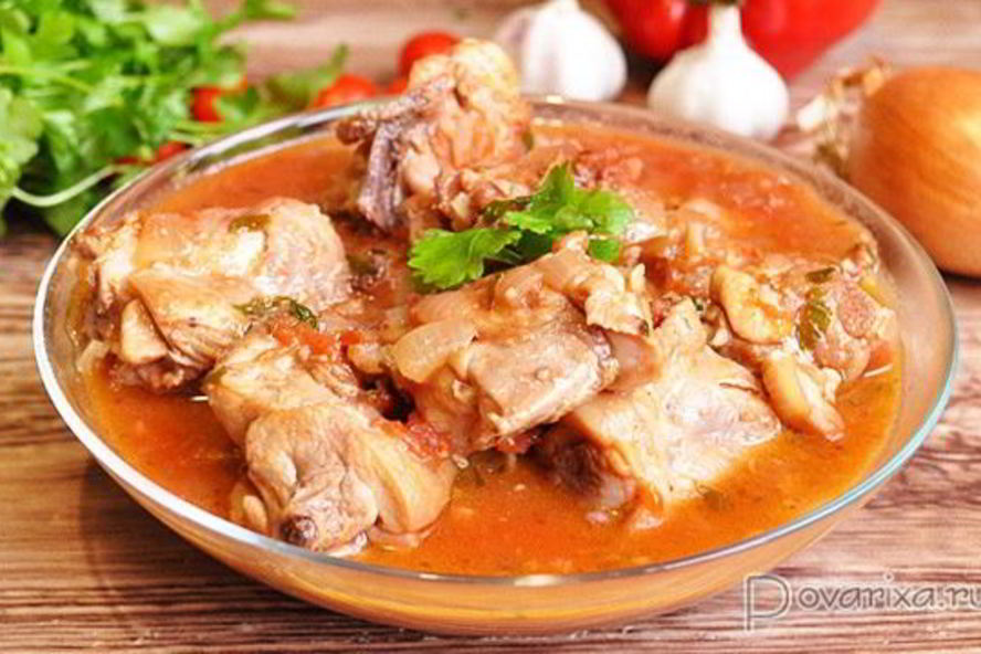 Рецепт чахохбили с орехами и вином