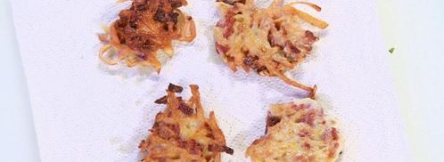 драники с колбасой и сырной пастой. Шаг 4