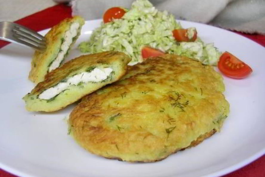 Рецепт драников с начинкой из курицы