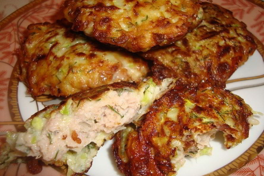 Рецепт колдунов из кабачка с куриным филе