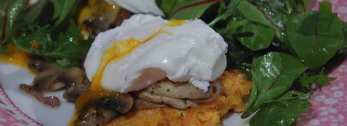 яйца с грибами на тыквенных драниках. Шаг 11