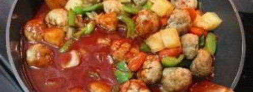 фрикадельки из курицы в чили соусе с овощами. Шаг 9