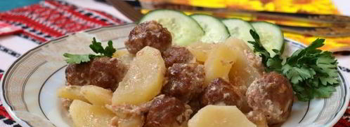 фрикадельки с картошкой в духовке. Шаг 12