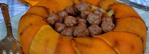 рисовая корона с тыквой и фрикадельками. Шаг 15