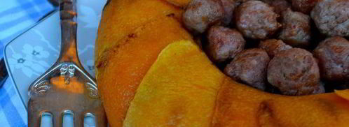 рисовая корона с тыквой и фрикадельками. Шаг 16