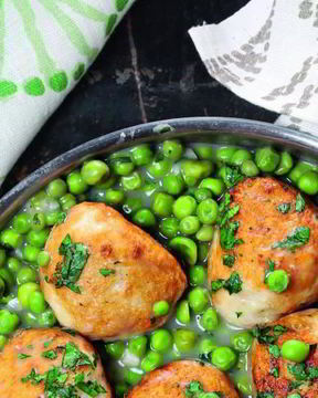 Рыбные фрикадельки с зеленым горошком
