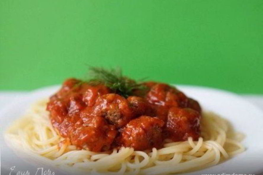 Рецепт спагетти с фрикадельками в соусе