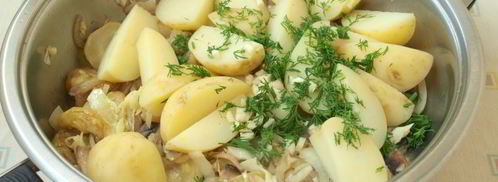 гарнир из картофеля с кабачками и шампиньонами. Шаг 6