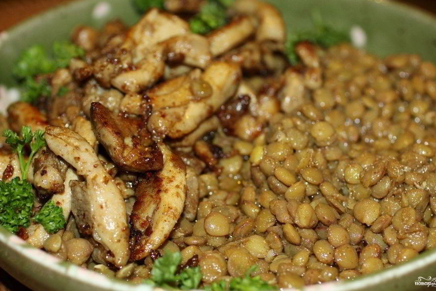 Рецепт чечевицы со свининой и овощами