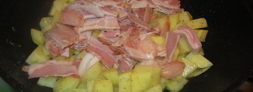 картофель с беконом в сливочном соусе. Шаг 3