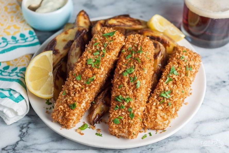 Рецепт картофеля с рыбой в духовке