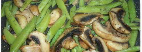 рис с грибами и спаржевой фасолью. Шаг 5