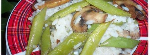 рис с грибами и спаржевой фасолью. Шаг 6