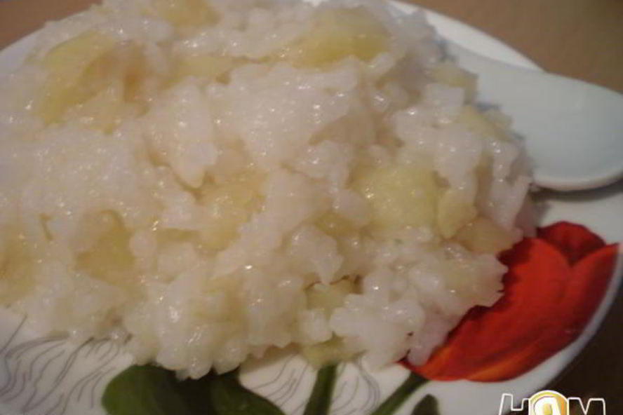 Рецепт риса с яблоками шарлотка