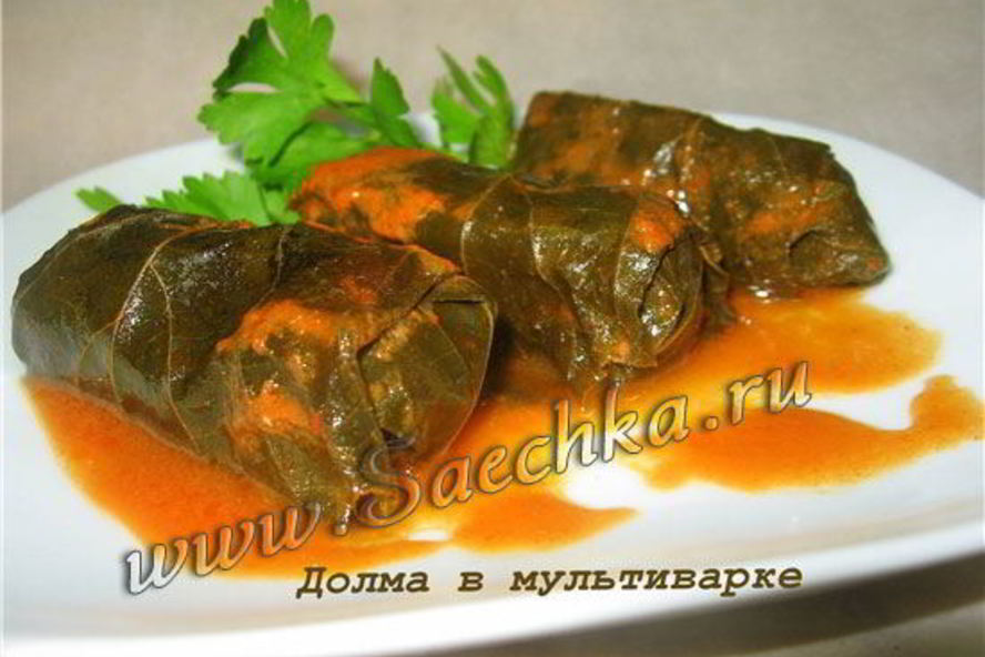 Рецепт долмы из виноградных листьев в мультиварке