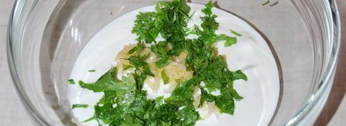 долма с чесночным соусом и кинзой. Шаг 10