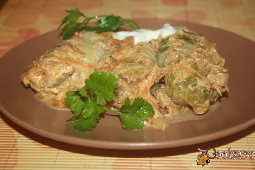 Рецепт голубцов с мраморной говядиной во вкуснейшем сметанно-овощном соусе