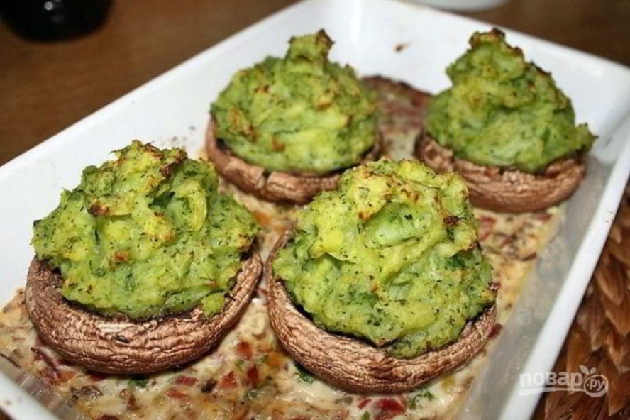 Рецепт фаршированных шампиньонов в сметане