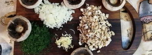 фаршированные шляпки шампиньонов. Шаг 3