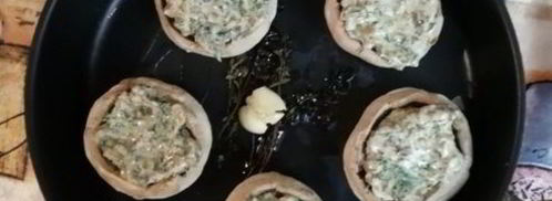 фаршированные шляпки шампиньонов. Шаг 5