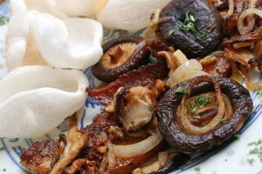 Рецепт грибов с ветчиной и имбирем