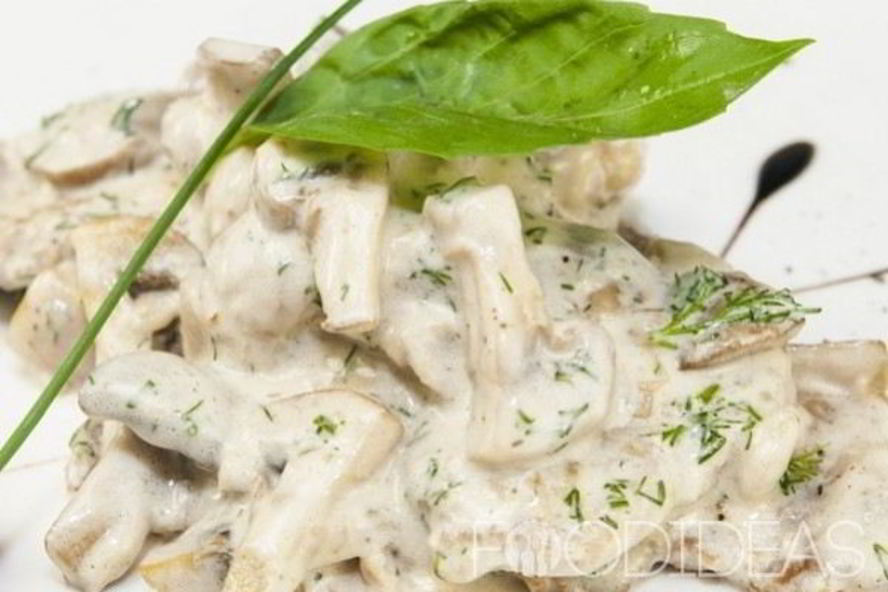 Рецепт грибов в сливочном соусе