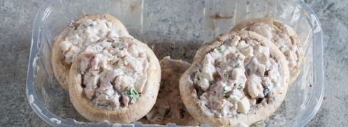 шампиньоны, фаршированные креветками. Шаг 7