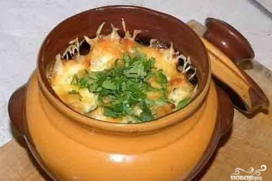 Рецепт шампиньонов с картошкой в горшочках