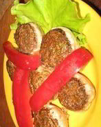 Шампиньоны с сыром и орехами