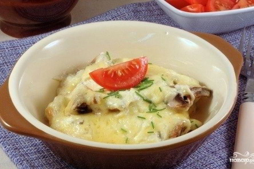 Рецепт шампиньонов с сыром в духовке